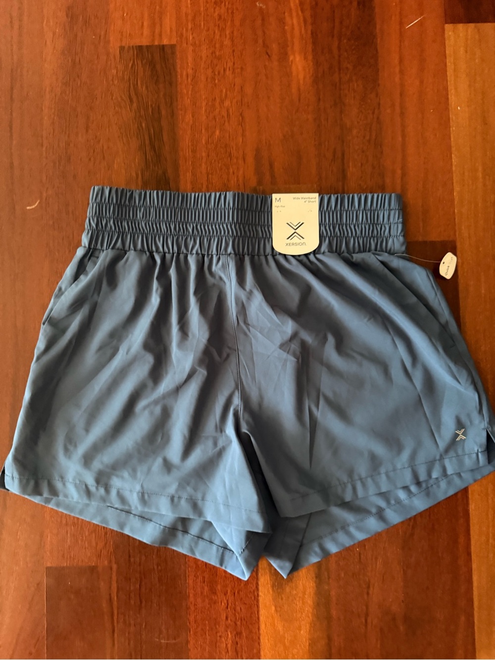 Xersion Women's Slate Blue Athletic Shorts with Elastic Waistband